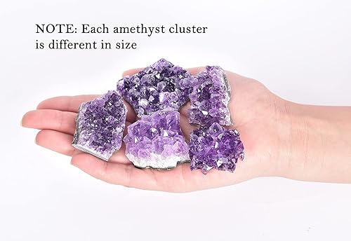Miniatura 4 de AMOYSTONE 1 libra de amatista natural de grado B, piedras de cristal púrpura de amatista para curación, meditación, decoración y fabricación de joyas