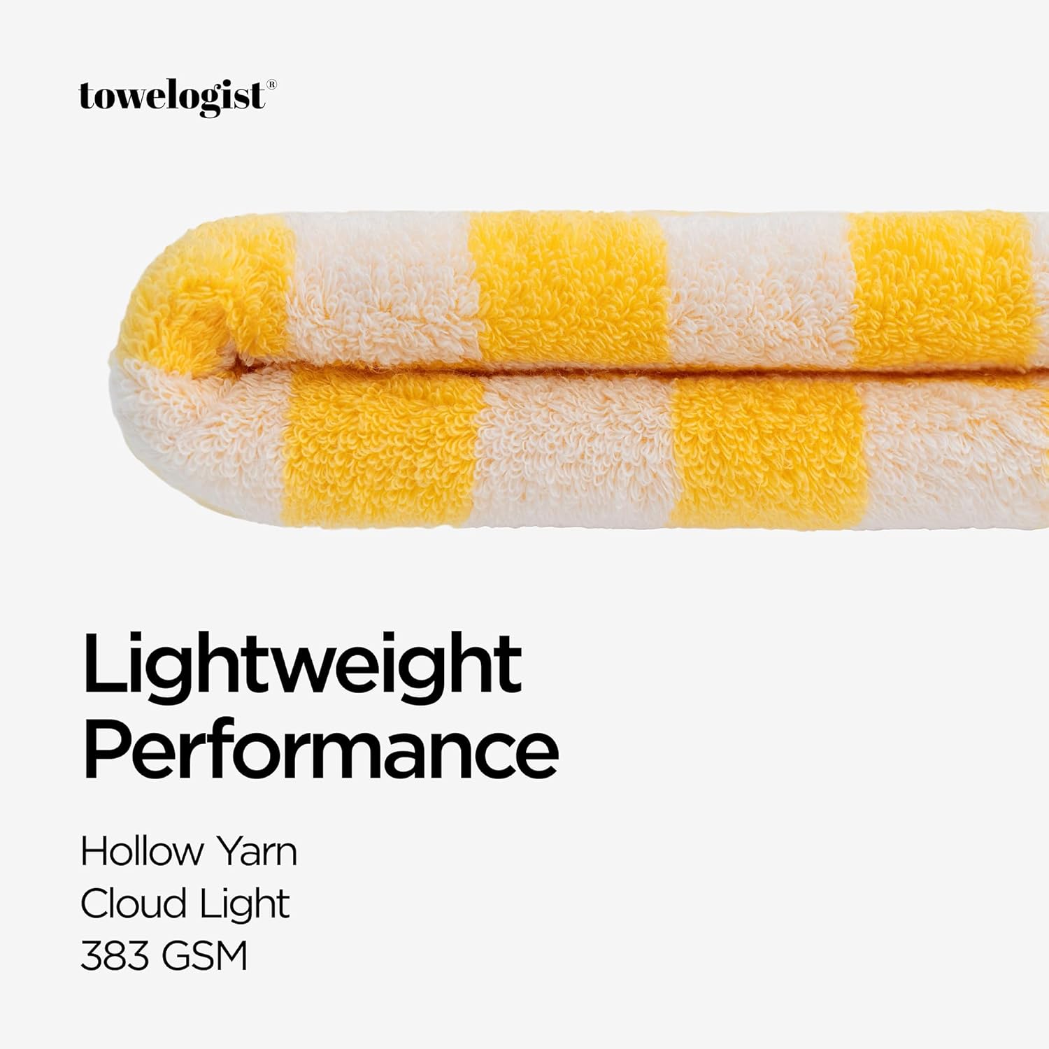 Checkered Bath Towel Set, 2 Pack - Oversized 31x62 Inch, Zero-Twist for Extra Softness, Hollow Yarn for Lightweight, Quick Dry & Super Absorbent - Checkered Yellow