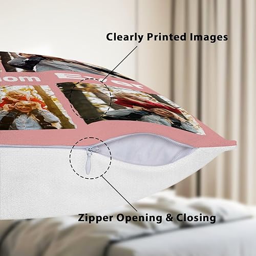Miniatura 6 de Personalized Best Mom Ever Pillowcase Gift  Custom Photo Collage Throw Pillow Cover, Great for Family, Couples, Christmas, Birthday, Valentine's &