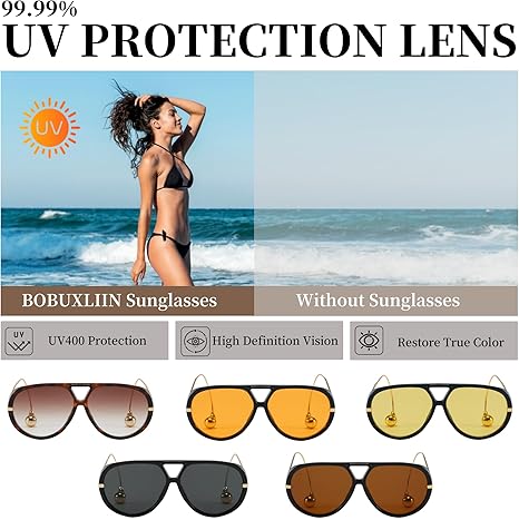 Product image for Oversized Retro Aviator Sunglasses - 4