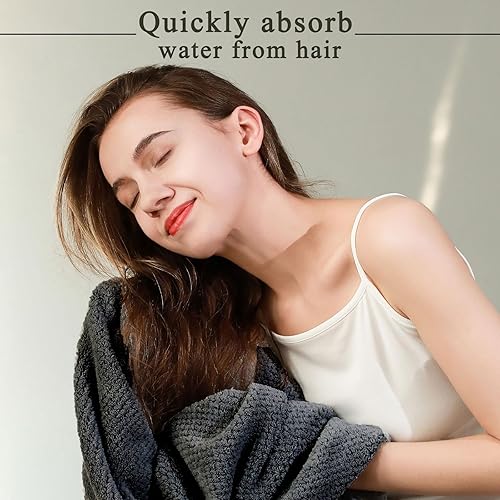 Miniatura 3 de Wuwahold Juego de 2 toallas de baño, tamaño más grande, microfibra súper suave, altamente absorbente, toallas duraderas de secado rápido para baño,