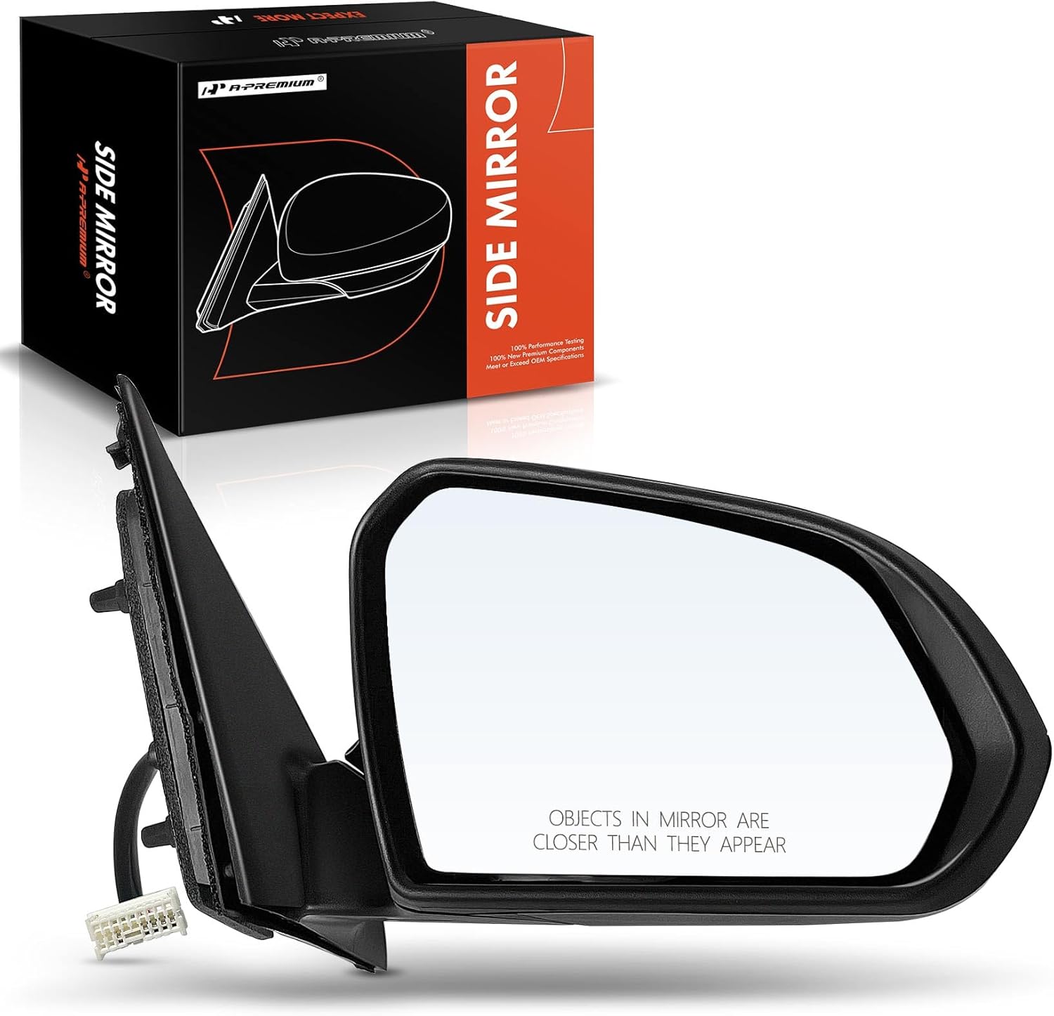 A-Premium Passenger Side Power Door Mirror - Compatible with Hyundai Sonata 2015 2016 2017 - Heated Manual Folding Black Outside Rear View Mirror