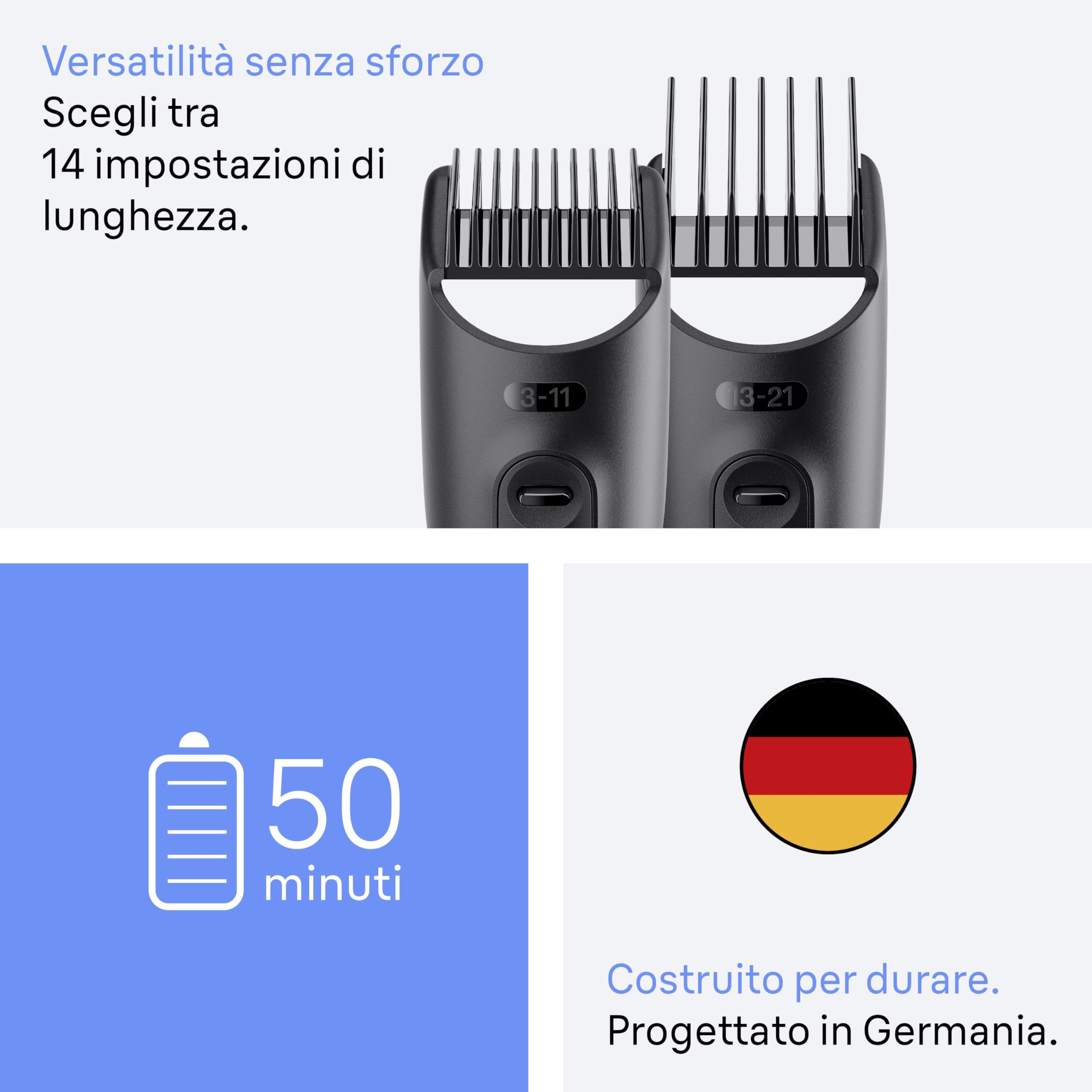 Braun Rasoio Elettrico Barba e Capelli Serie 3, Accessori, AIO3565, Grigio