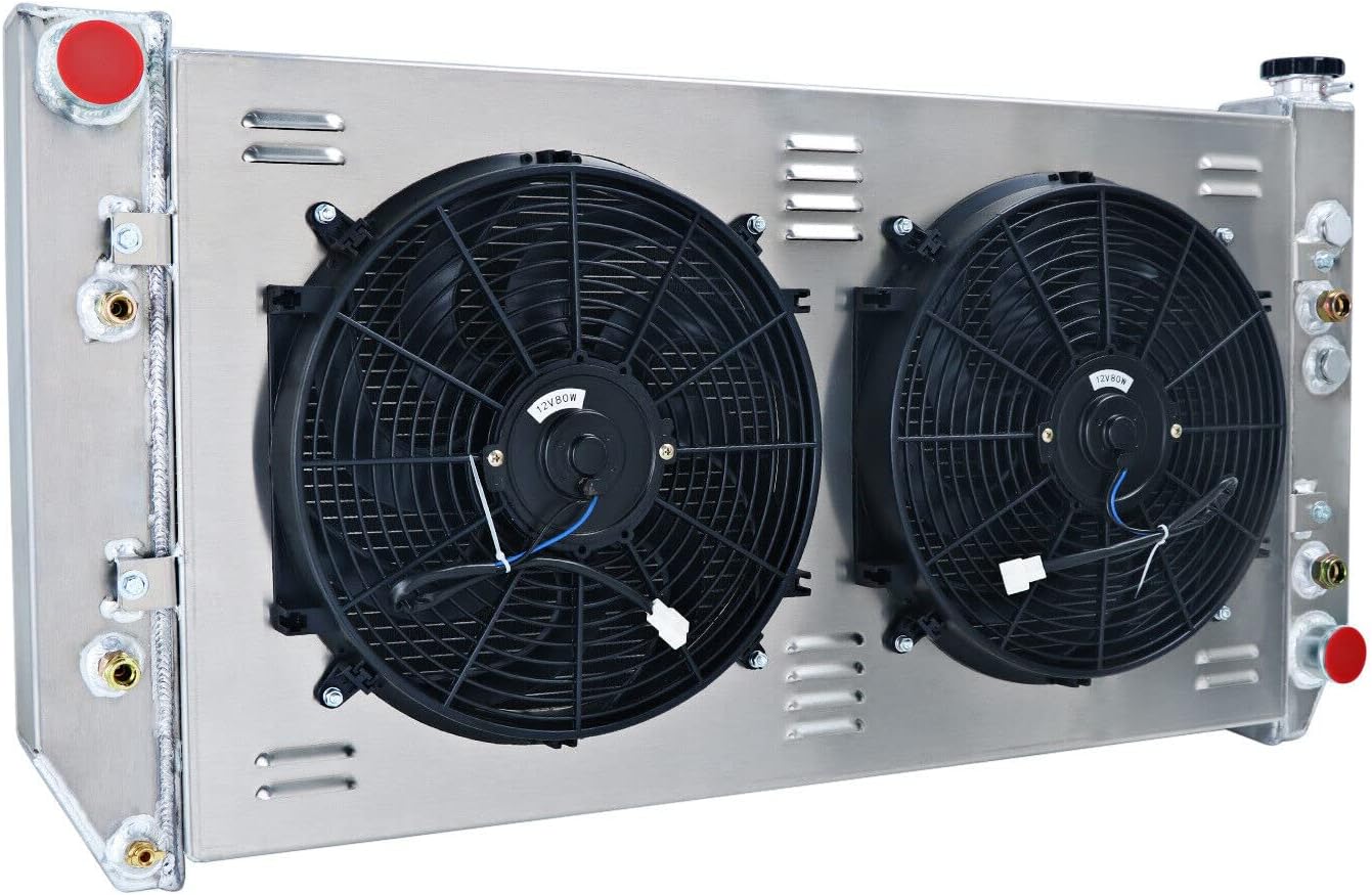 4 Row Radiator Shroud Fan FOR Chevy GMC C/K C10 C20 30 Pickup Suburban 1982-1993