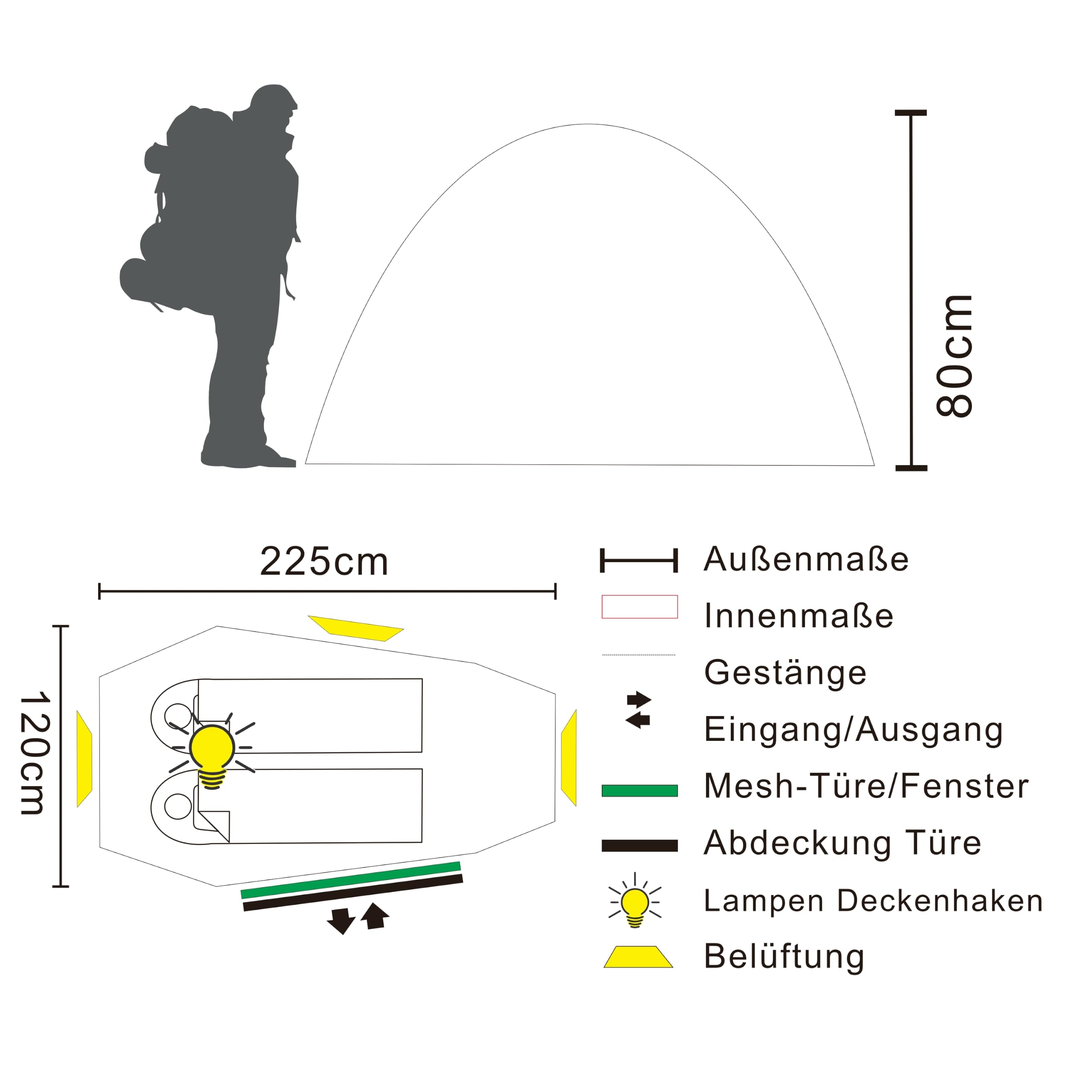 Roby LITE | Ultraleichtes 2-Personen-Leichtgewichtszelt