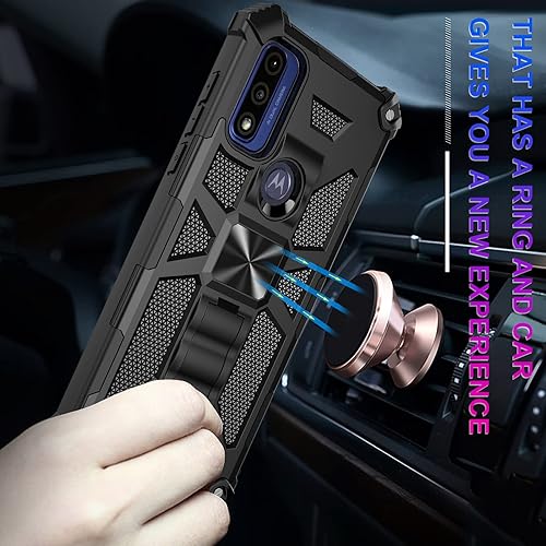 Miniatura 5 de Funda para Moto G Play 2023, Moto G Power 2022 con protector de pantalla de vidrio templado (cobertura completa) a prueba de golpes grado militar