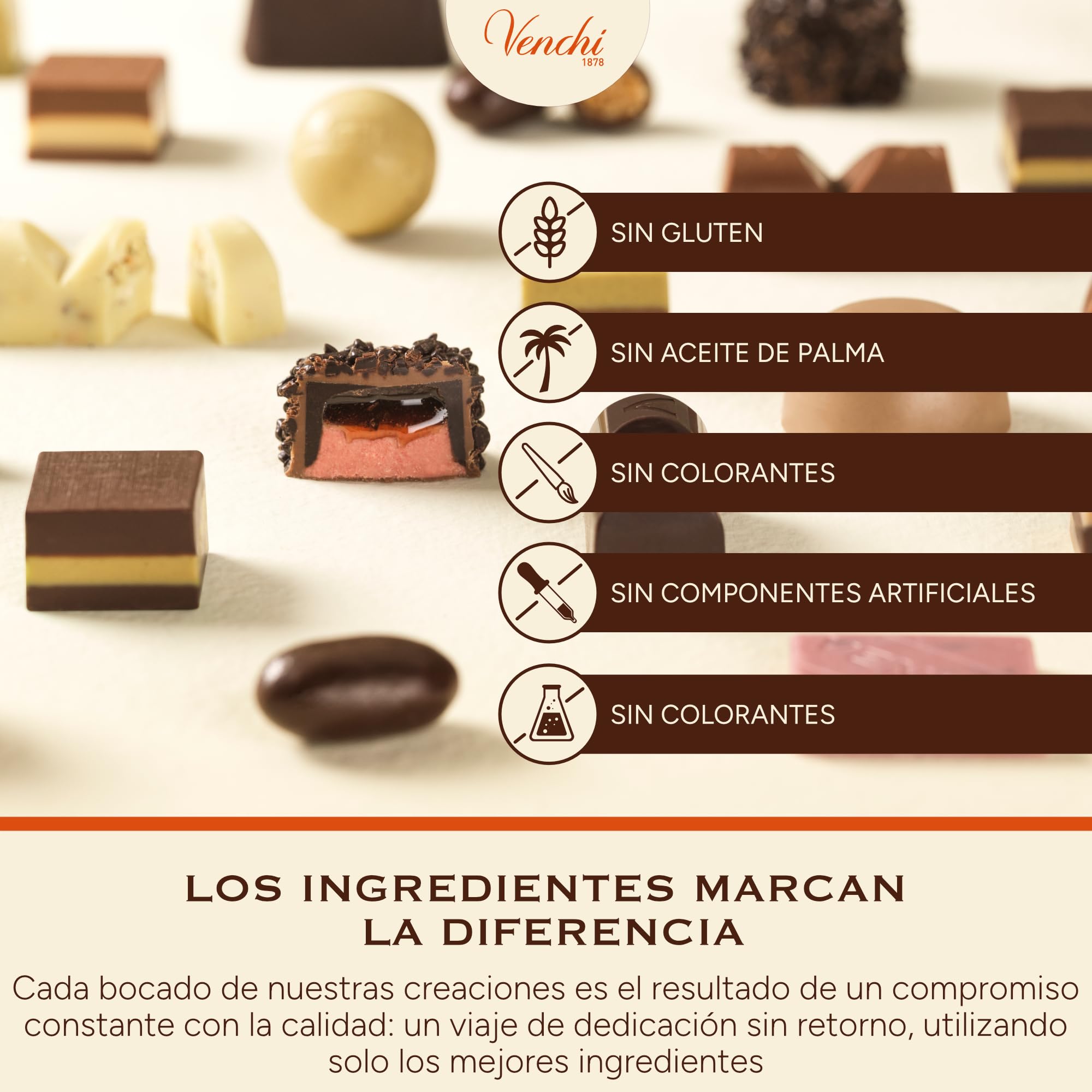 Venchi - Cremino Gold Caramel - Bombón de Tres Capas de Caramelo, 1 kg - Sin Gluten