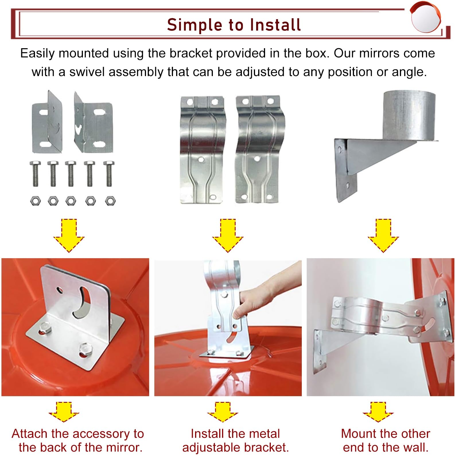 specchi di Sicurezza Specchio di Sicurezza Grandangolare per Interni, Specchietti per Punti Ciechi di Diametro 45 60 75 80 100 Cm, Specchio Curvo(30in/75cm)