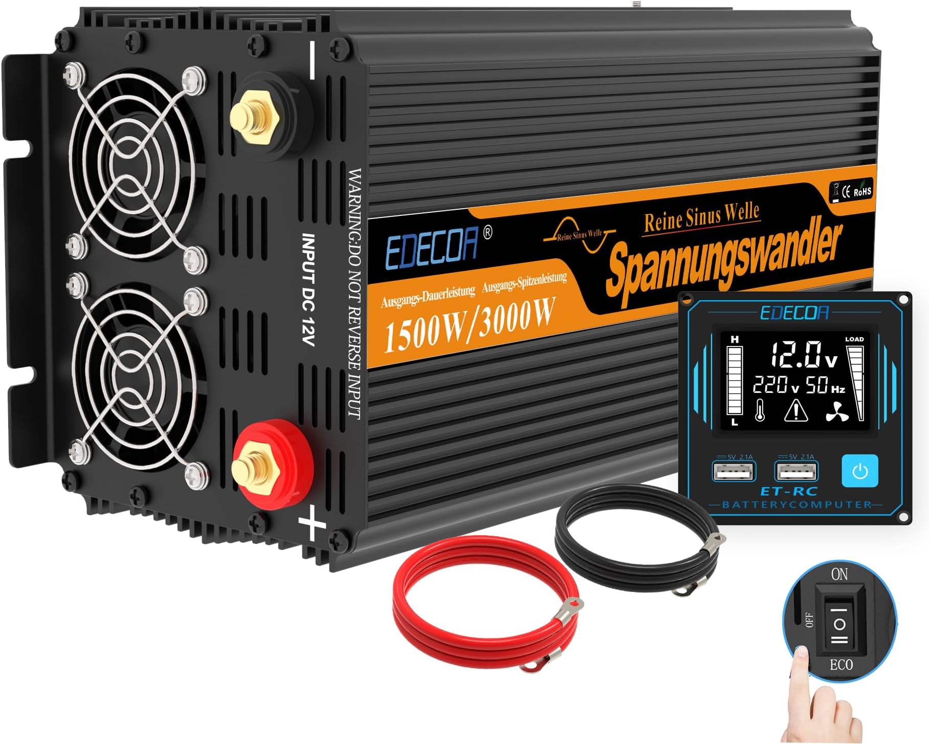 Inverter Onda Pura 2000W 12V-220V DATOUBOSS | Convertitore Per Camper, Barche E Emergenze Casa - Foto 7