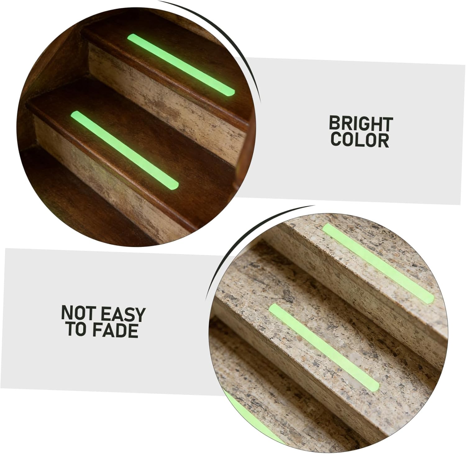 24pcs Peva Luminous Anti-skid Safety Tape Strips, Adhesive Fluorescent Stair Treads for Indoor Slip Prevention, 2cm X 20cm Non-slip Grip Warning Tape for Stairs