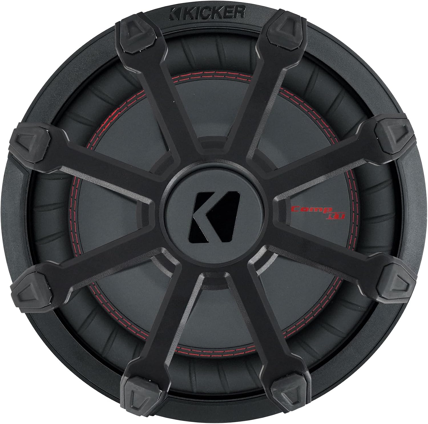 Kicker 48CWRT102 CompRT Bundle: 10 in 800-Watt Peak/400-Watt RMS Shallow DVC 2-Ohm Car Subwoofer COMPRT10, 43CWR10G 10 in ABS Grille for CompR CompRT CompC, 2-Items