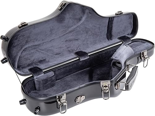 Miniatura 31 de Crossrock Funda recta para saxofón soprano de grado profesional, color azul zafiro, bloqueo TSA, protección Elite, correas desmontables