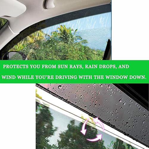 Miniatura 7 de 94623 Deflectores de ventana lateral protectores de lluvia para Dodge Ram 1500 2002-2008, Ram 2500 y 3500 2003-2009 con cabina cuádruple, juego de 4