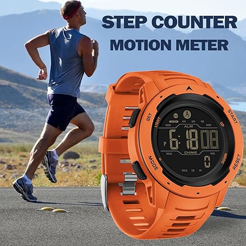 Miniatura 9 de findtime Relojes digitales para hombre, podómetro, contador de calorías, 5 ATM, impermeable, deportivo, militar, táctico, cronómetro, alarma de