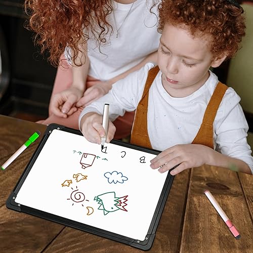 Miniatura 8 de 4 THOUGHT Calendario pequeño de pizarra blanca, pizarra de borrado en seco de 12 x 16 pulgadas para pared, pizarra blanca magnética de doble cara,