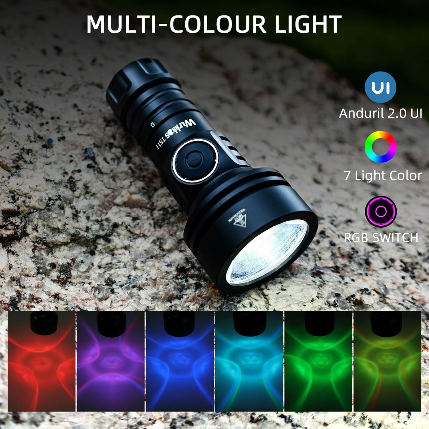 Wurkkos TS11 EDC Flashlight Rechargeable,Super Bright Led Pocket Flashlight with 616M Beam Distance,Compact LED Flashlight with Anduril 2.0 UI and SFT40 Led(Black)