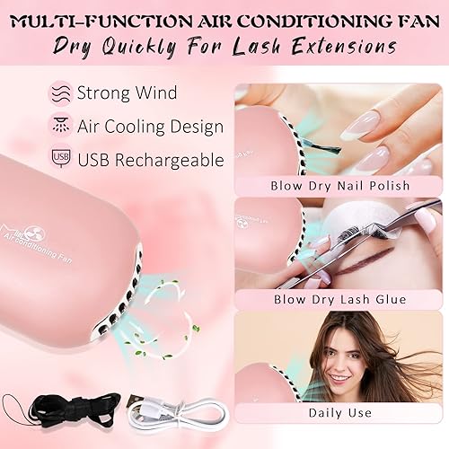 Miniatura 5 de EMEDA Champú de pestañas para extensiones de pestañas, 5.1 fl oz con ventilador de pestañas, secador de pestañas, limpiador de extensiones de