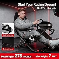 Vista 4 de RACGTING Racing Simulator Cockpit for G920 G29 G923, Foldable Racing Simulator for Thrustmaster T248X T248 T300 T150 458 TX Xbox PS5 PS4 PC (Black)