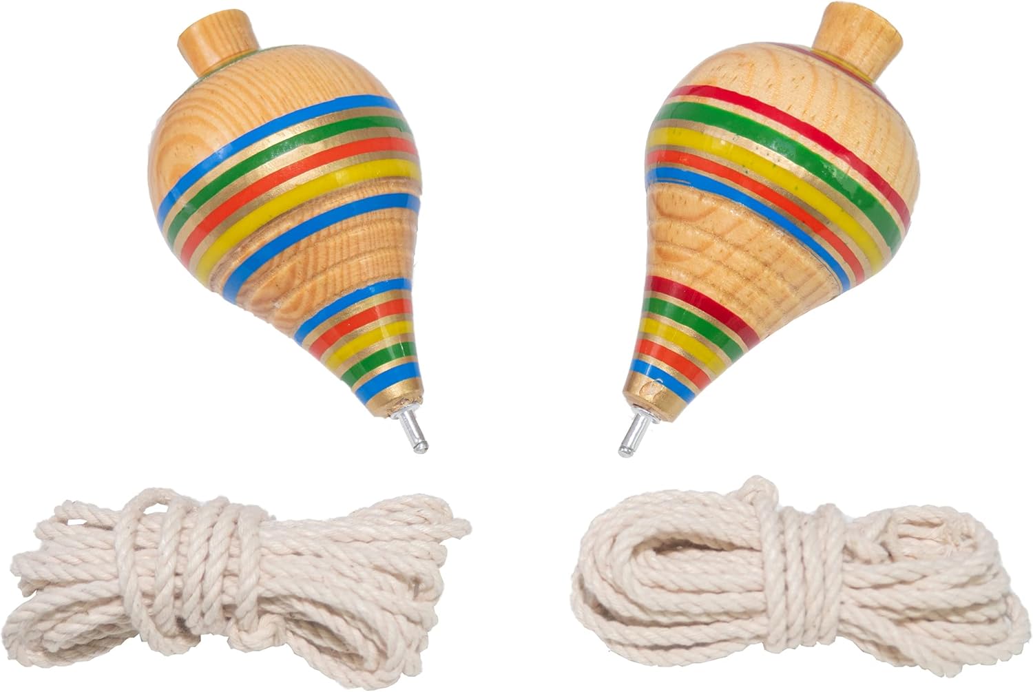 Spinning Top Trompo 2 Pack Wood Carved Spinning Tops