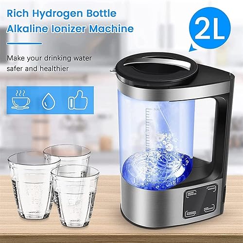 Miniatura 2 de [Versión mejorada] Generador de agua de hidrógeno BDYING con nueva tecnología SPE y PEM, máquina para hacer jarra de agua alcalina de hidrógeno de