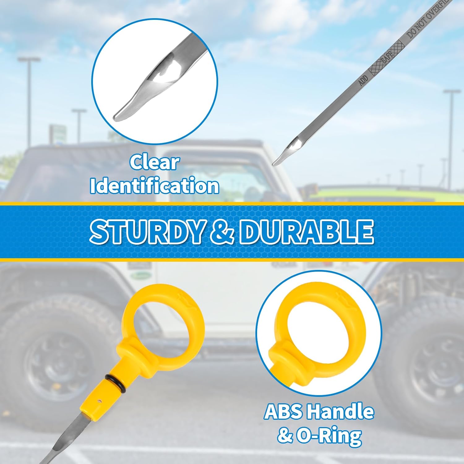 917-366 Engine Oil Dipstick Replacement, Compatible with 1996-2006 Cherokee Grand Cherokee TJ Wrangler, Measuring Rod Dip Stick Indicator for Checking Oil Level