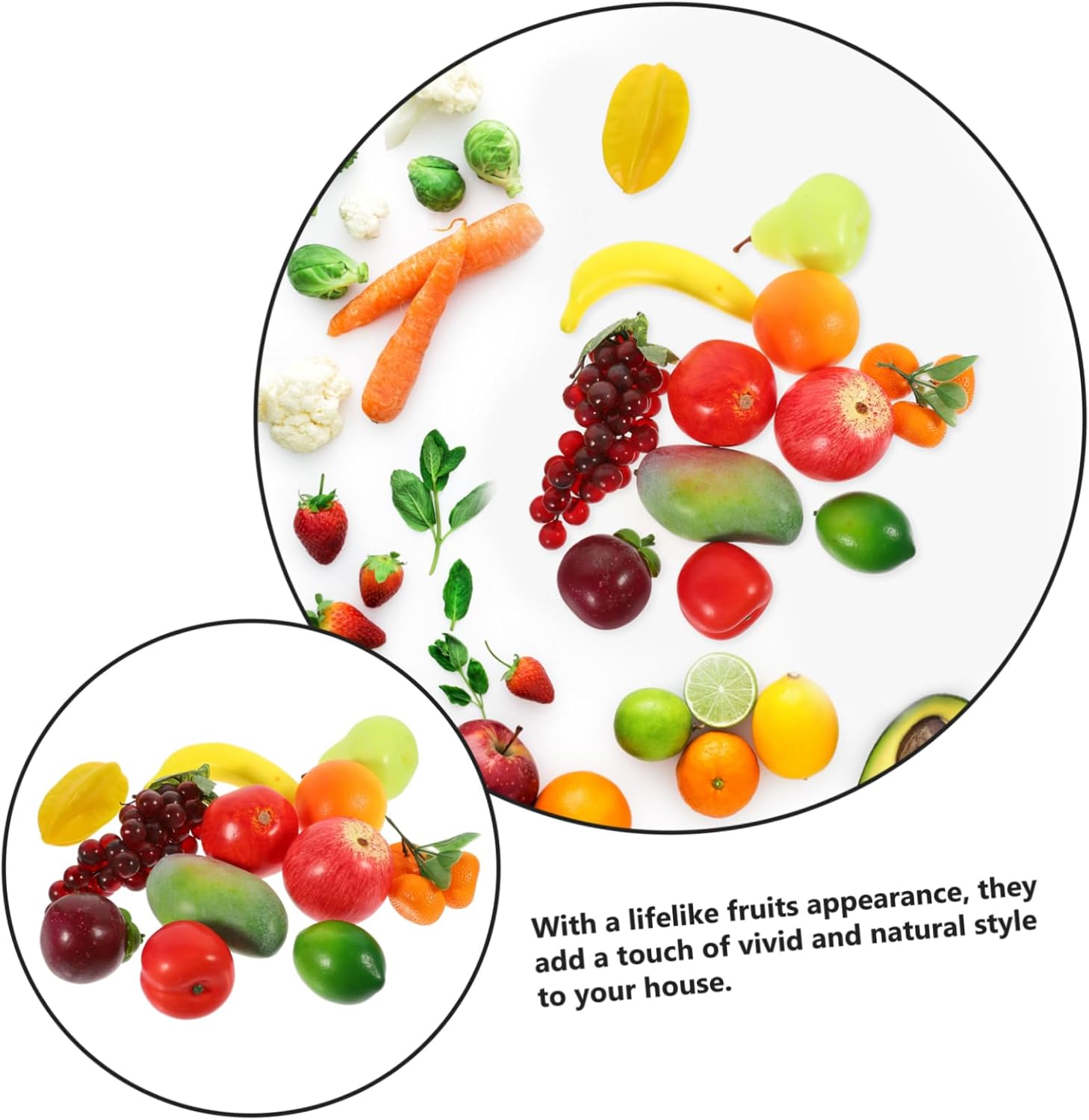 MAGICLULU 24pcs Lifelike Foam Fruit Models for Home Decor Supermarket Display and Educational Props Realistic Artificial Fruit Set for Versatile Use