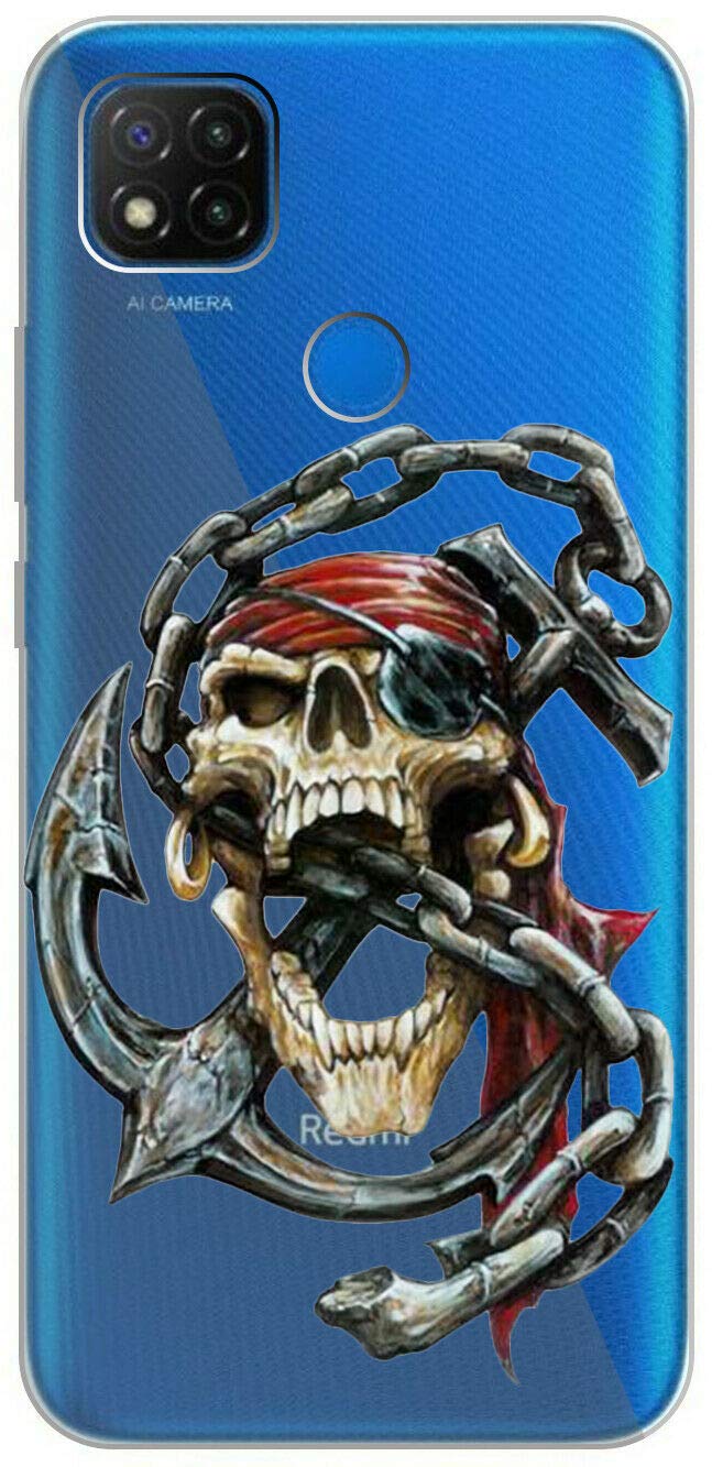Mixroom - Cover Custodia Back case In TPU Silicone Morbido Per Realme C21 Fantasia Teschio Con Occhi Floreali M690