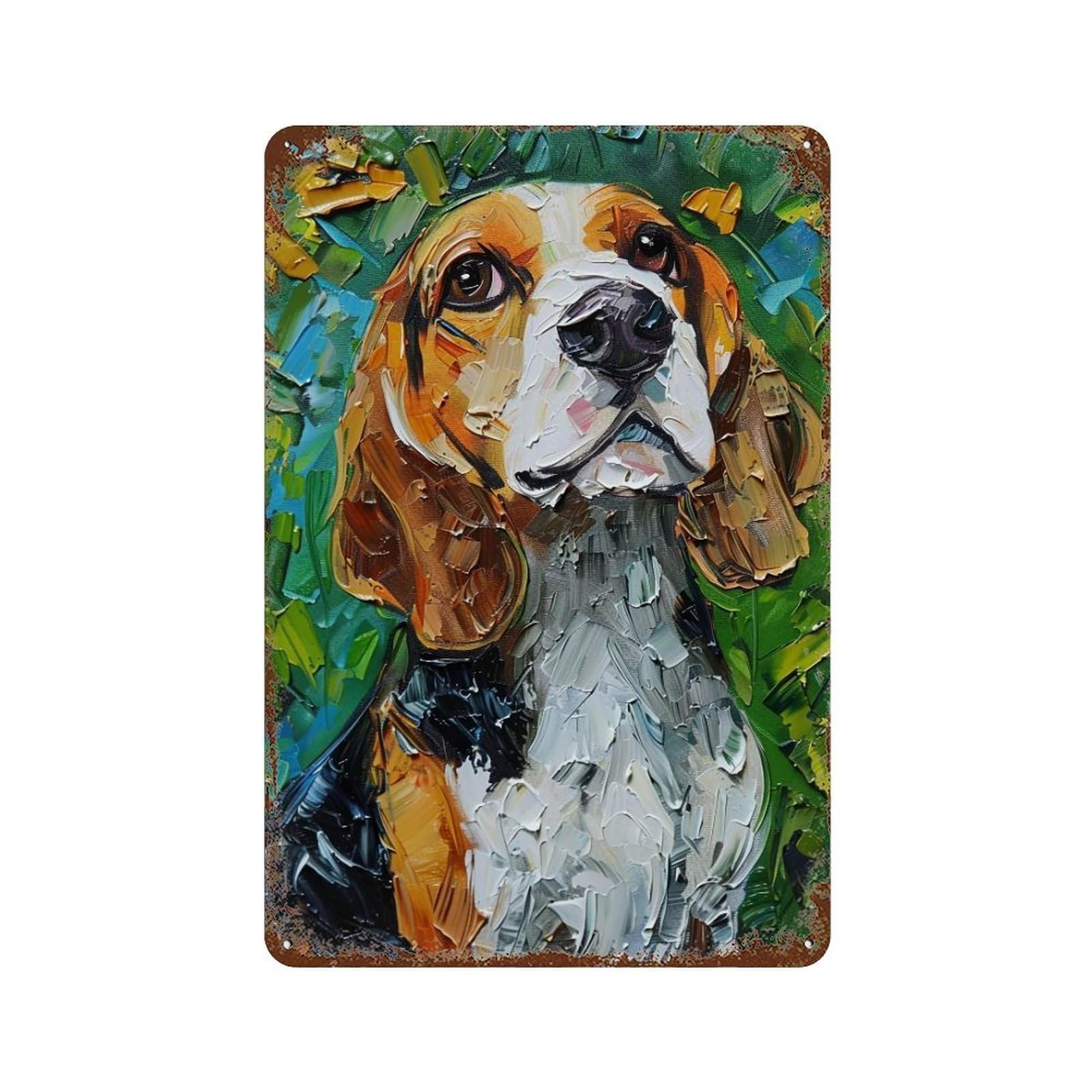 HDURYEYRYY Beagle in Green 01 Wall Retro Iron Vintage Art Metal Tin Sign Poster Modern Home Cofffee Club Art Bar Shop Decor 30x20cm
