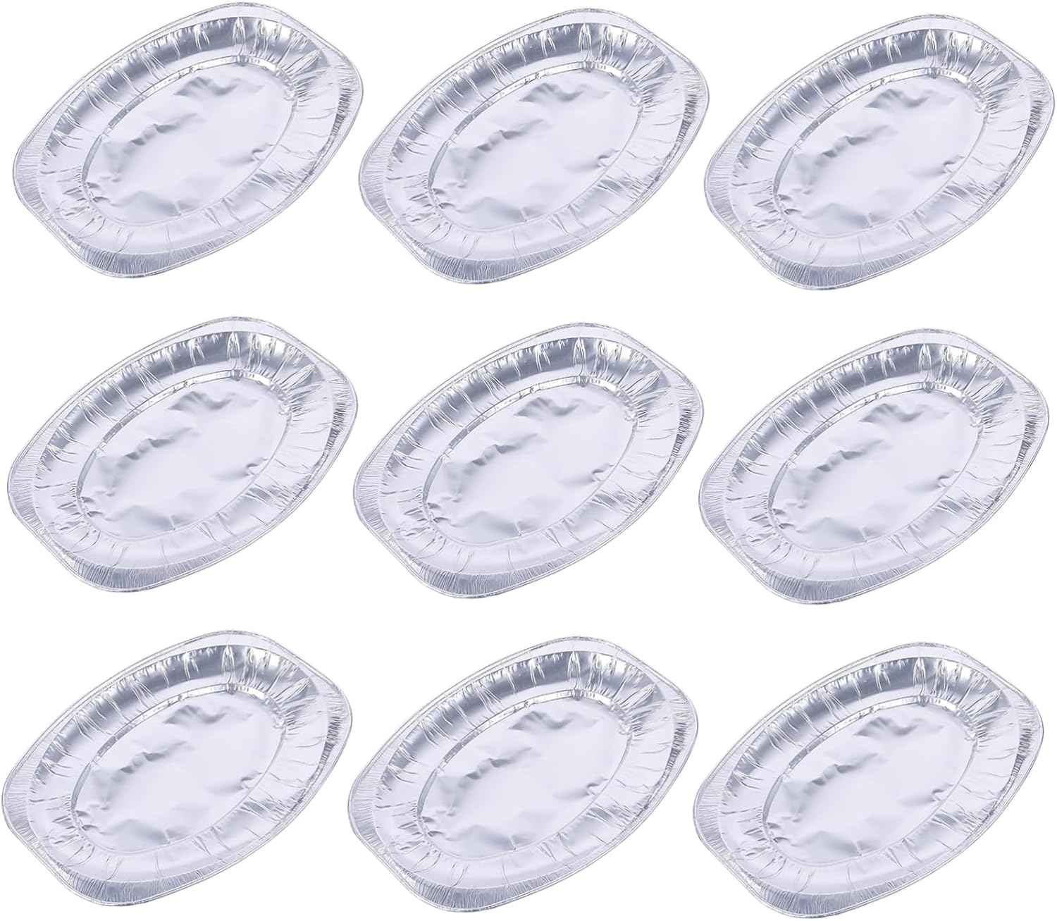 10pcs Aluminum Pan Foil Oven Broiler Pan Grill Drip Tin Foil Bowls Cooking Plates Versatile for Baking Serving Storage
