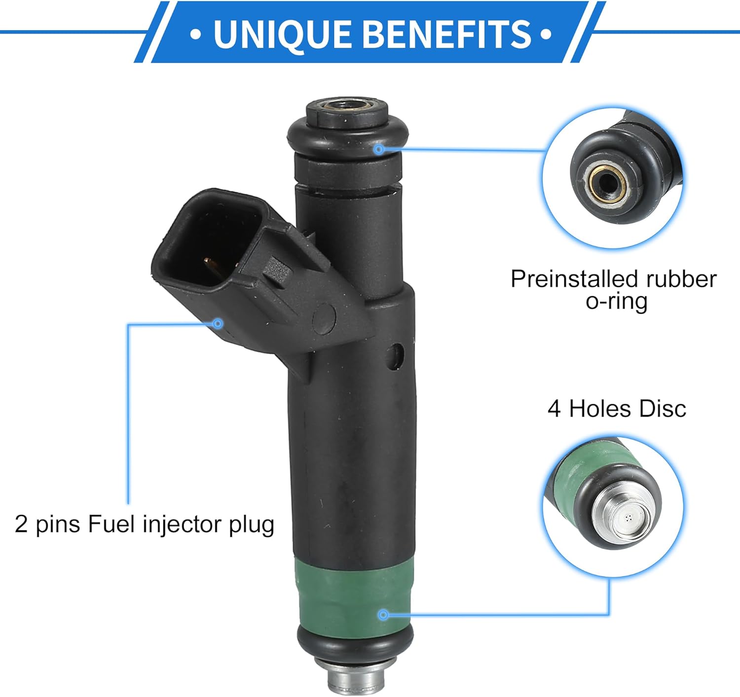 8 Pcs Fuel Injector Compatible for Dodge for Ram 1500 2004-2007 4.7L for Dodge Dakota 2005-2007 4.7L, Flow Matched Plastic Black Fuel Injection Nozzle