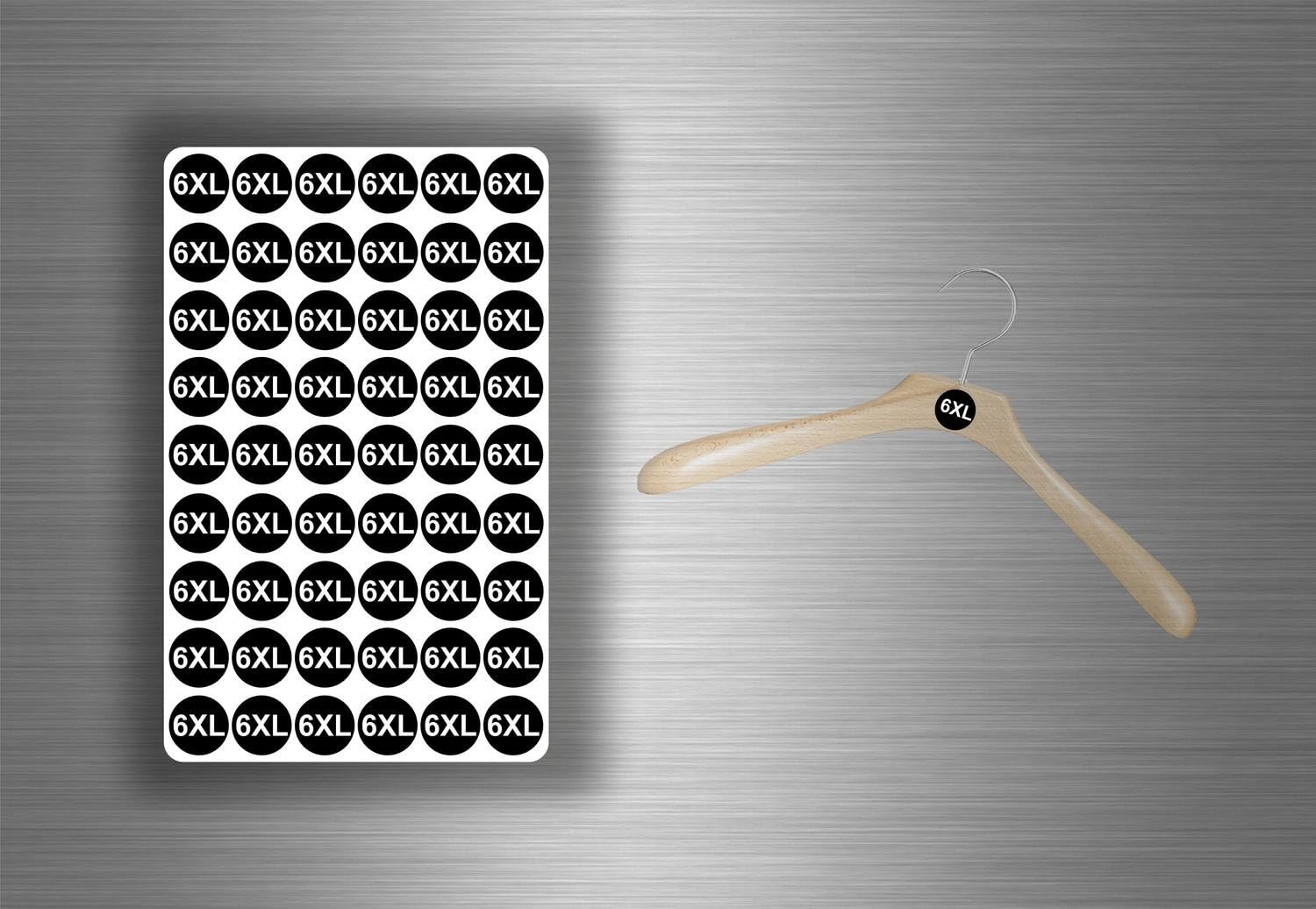 Set ceintre Textile Label Size Clothes Shop Stickerâ€“ 6XL/1080