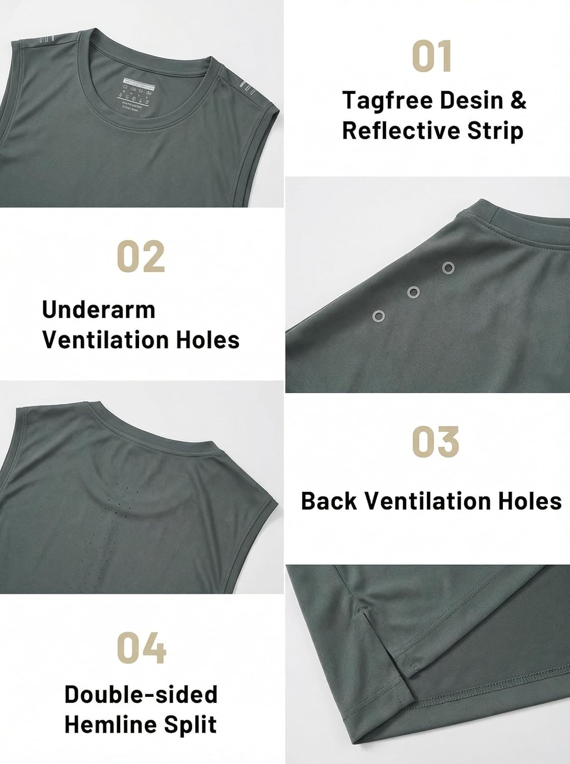 MAGCOMSEN Mens Tank Top Dry Fit Workout Muscle Gym Sleeveless Shirts Lightweight Moisture Wicking Athletic Tee Shirt - Image 7