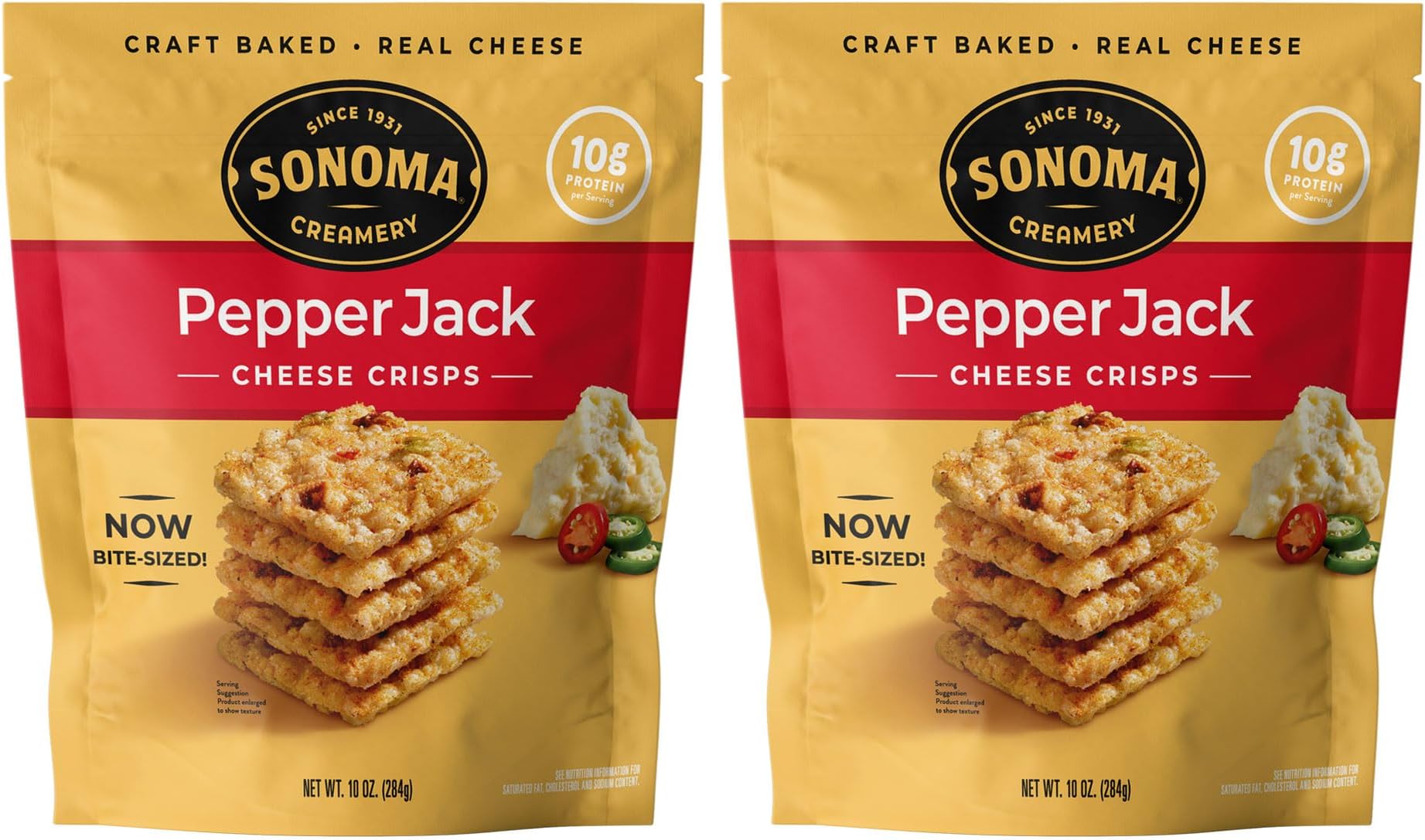 Cheese Crisps, Pepper Jack, 10 Oz (2 Count) | Savory Snack Cracker | High Protein | Low Carb | Gluten Free | Wheat Free