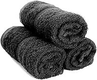 Vista 2 de Toallas de mano de algodón Simpli-Magic, 16 x 27 pulgadas, negras, no resistentes al blanqueador, 12