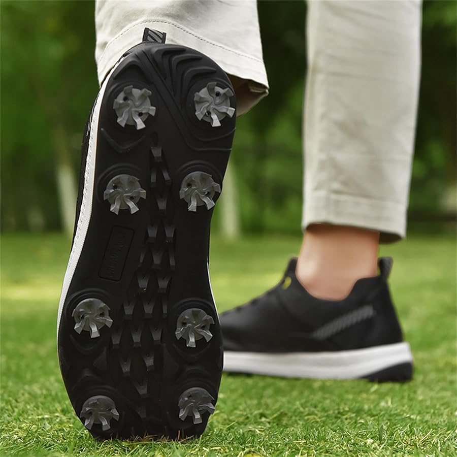 Amazon.com | JiuQing Golf Shoes Men Professional Leather Golfing