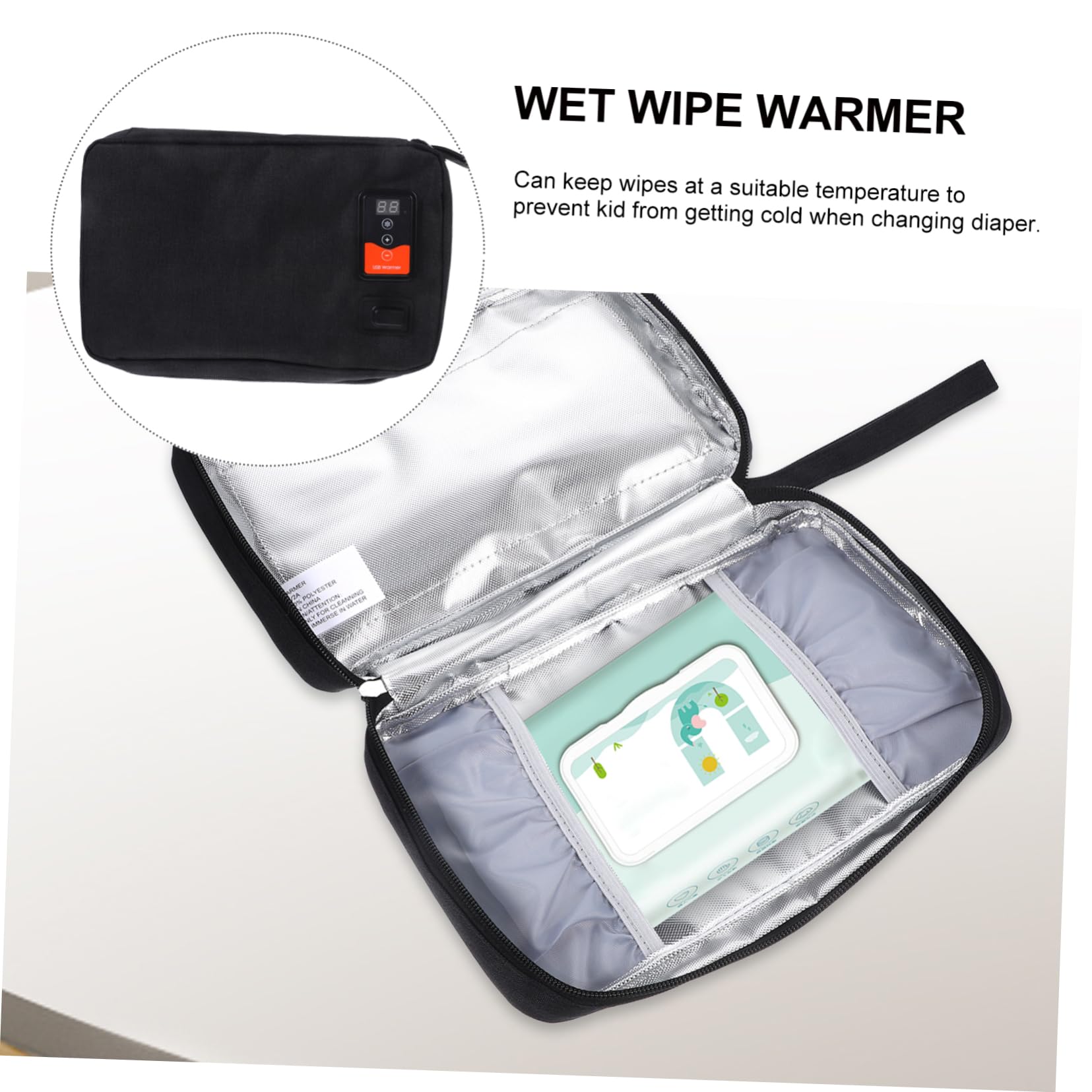 ULDIGI Cordless Wipes Dispenser Portable Warmer Diaper Wipes Warmer Energy-Saving Heater