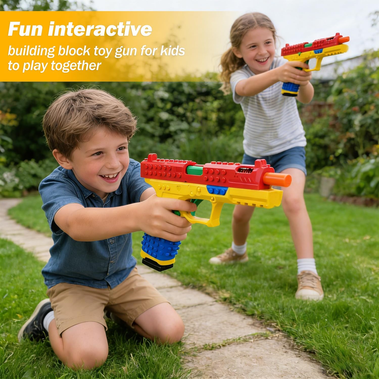 DIY Building Block Foam Blaster Set | Educational STEM Toy Gun with 100 Foam Darts & Display Stand Gifts for Christmas BirthdaysTeens 14+