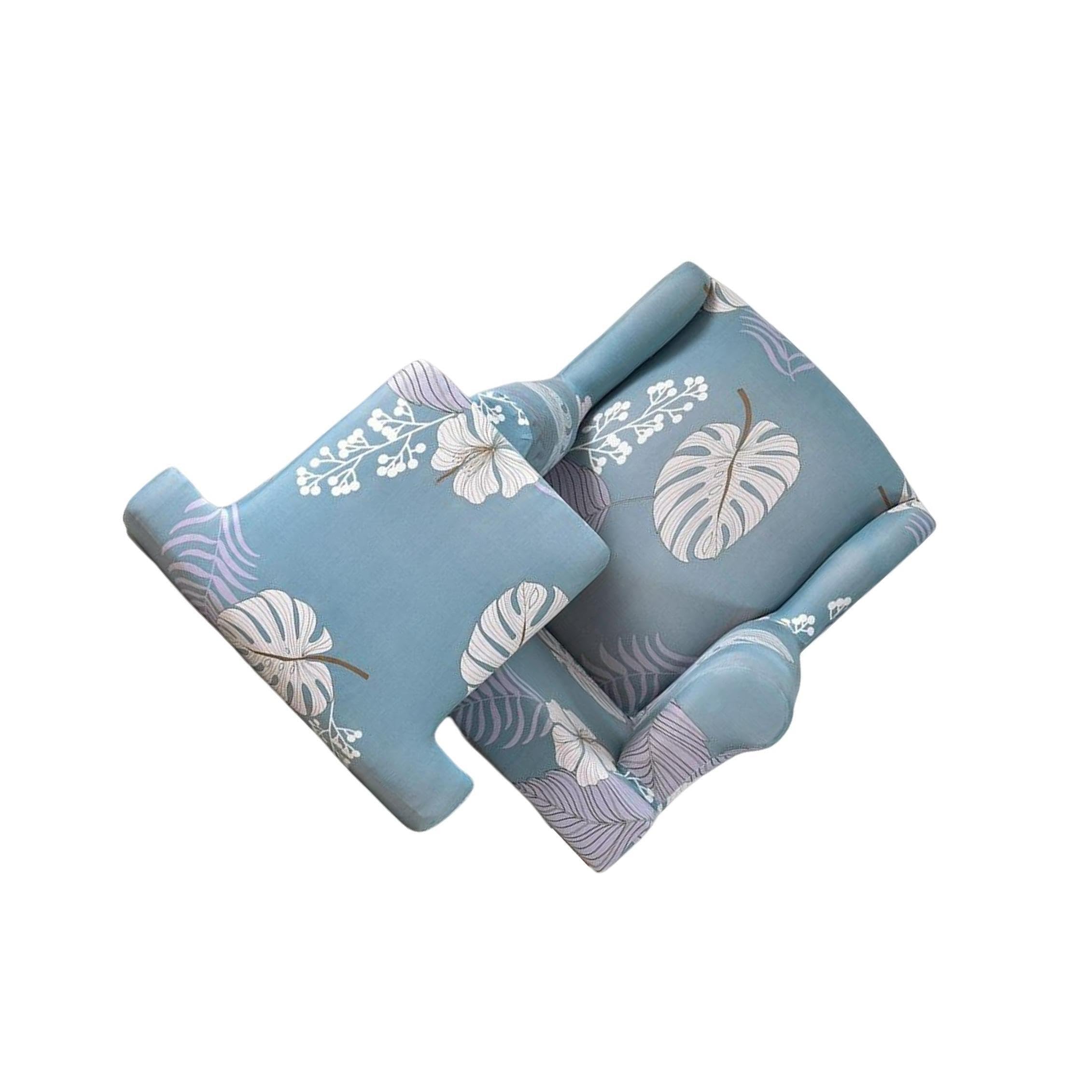 QIXCXAZ Washable Furniture Protector Armchair Slipcover Wingback Chair Cover Soft Stretch Solution For Protecting Decor Elastic Sofa Cover Stretch Couch, Light Blue, 68cm~80cm