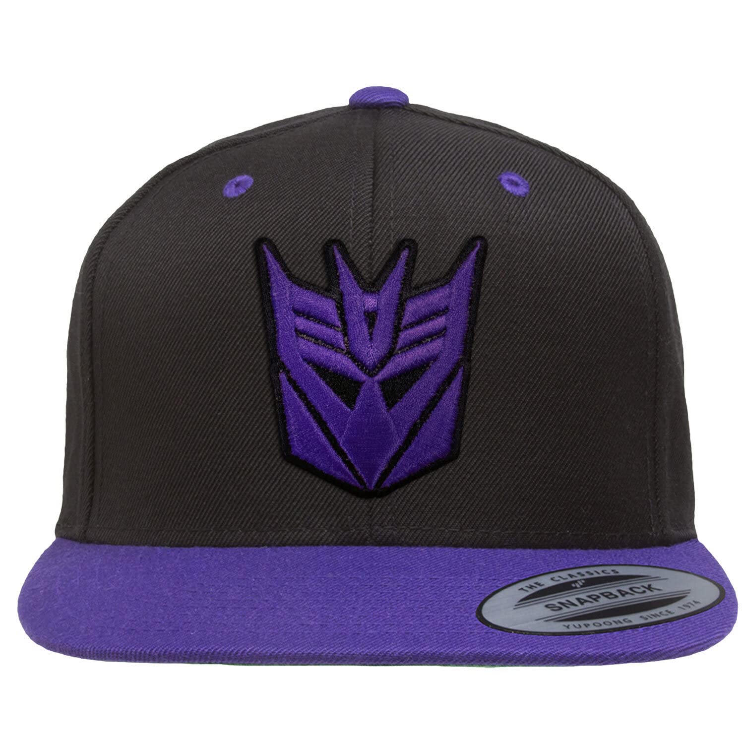 Transformers Officially Licensed Decepticon 3D Patch Premium Snapback Cap (Black-Purple)