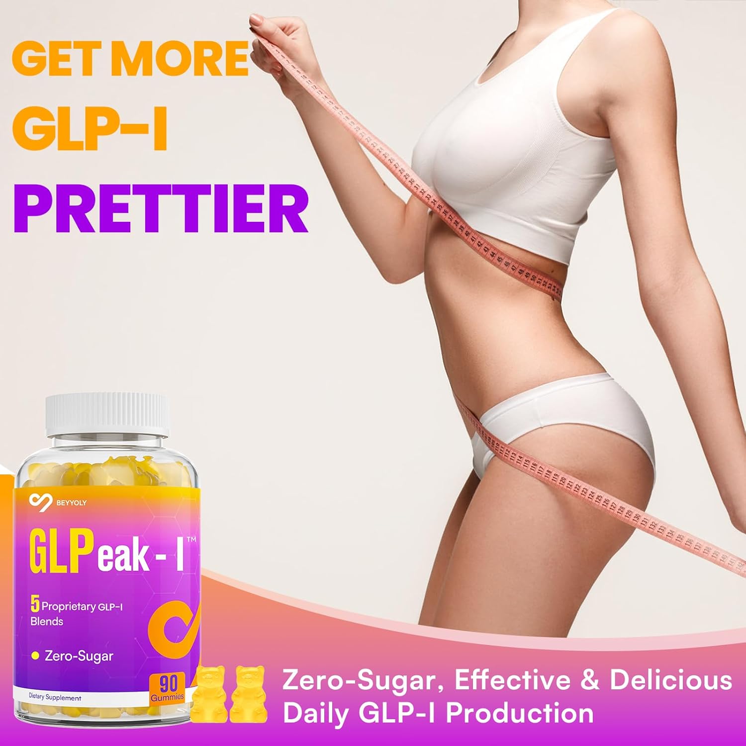 GLP-I Probiotic Gummy for Women and Men, 17-in-1 GLP-I Supplement with Akkermansia Probiotic, GLP-I Berberine Gummies, GLP-I Akkermansia Gummy, Yuzu Flavor, Zero-Sugar, 90 Gummies