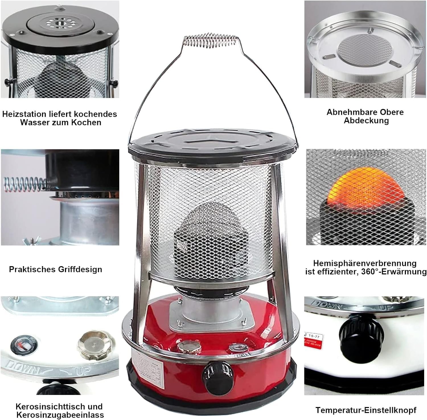 Portable Kerosene Heater, Efficient Kerosene Heater For Indoor Use, No Electricity Mobile Heater With Fall Protection, Kerosene Stove