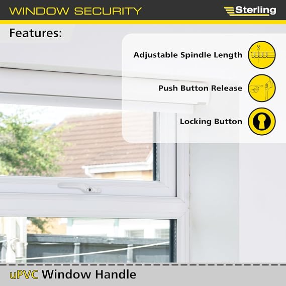 Sterling uPVC Locking Offset Window Handle, White