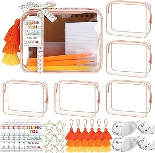 Juego de 6 bolsas de maquillaje transparentes...