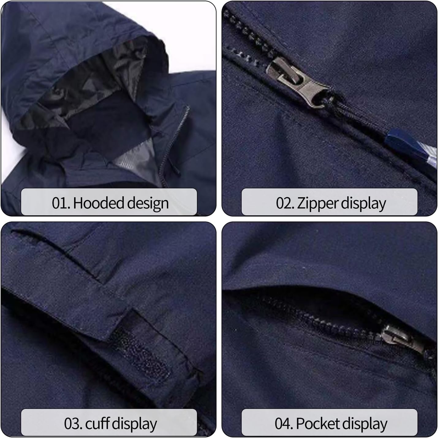 Personalised Mens Waterproof Jackets Custom Lightweight Rain Jacket Windbreaker Windproof Raincoat Hiking Cycling Outdoor - Image 3