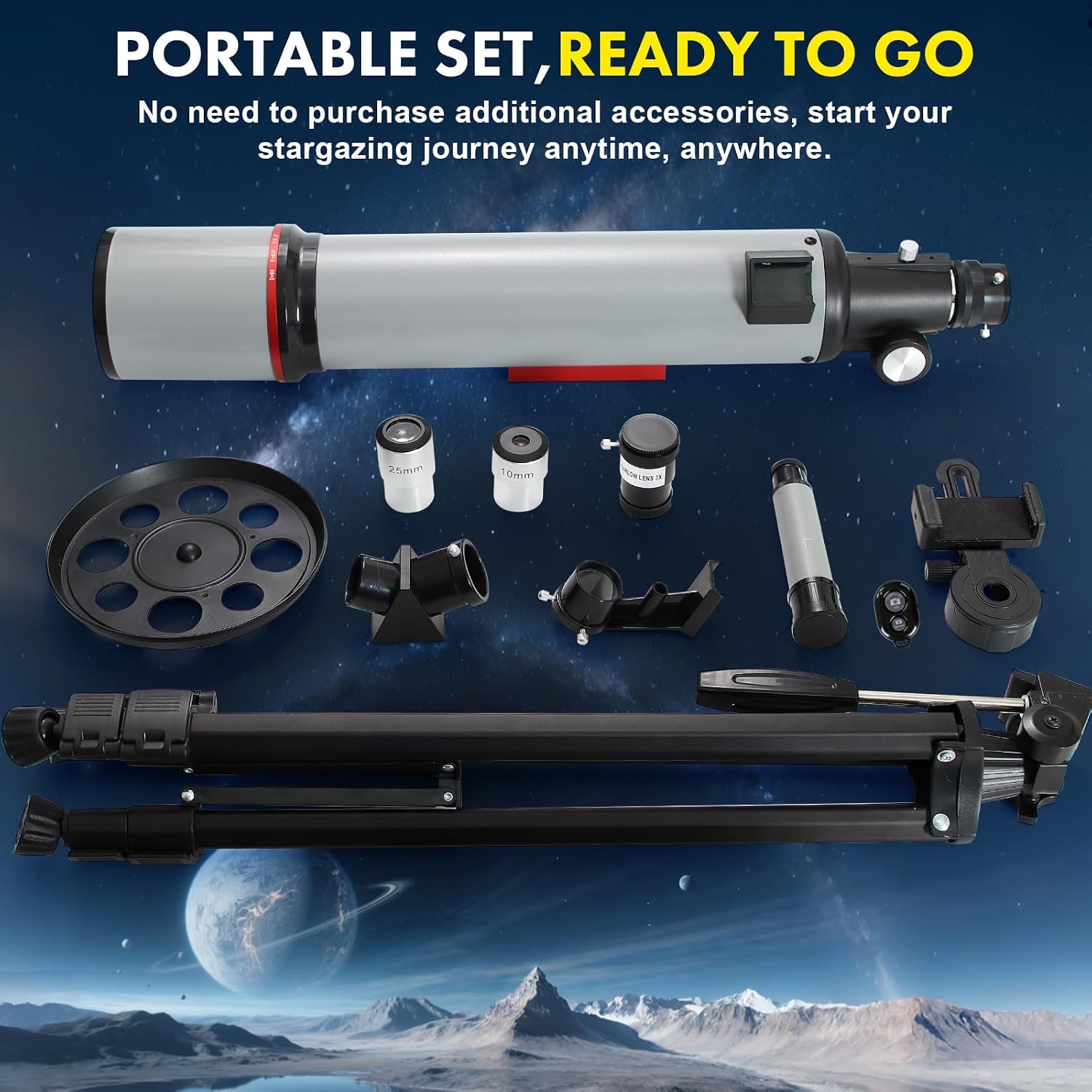 Telescope for Adults High Powered: 90mm Aperture 600mm Astronomy Telescopes for Observing Moon and Stares