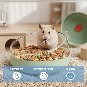 Hamster Sand Bath Container with Green Pet Scoop, Dust-Free Bathing with Rounded Edges, Sand Bath Box for Small Animal, Hamster Bathing Sand, Hamster Toilet (Green)