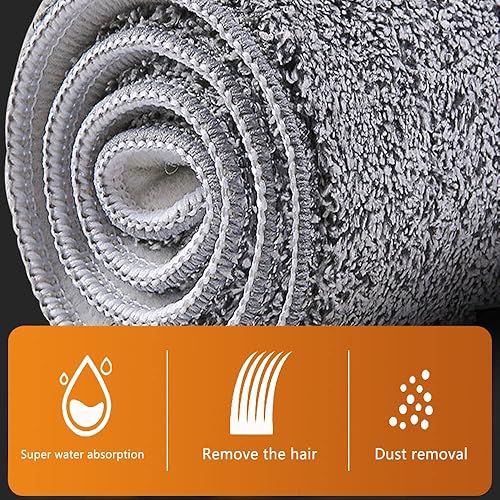 Miniatura 2 de Almohadillas de microfibra para trapeador de 32 pulgadas, 6 unidades de repuesto para trapeador reutilizables, para mopa húmeda y seca, apta para