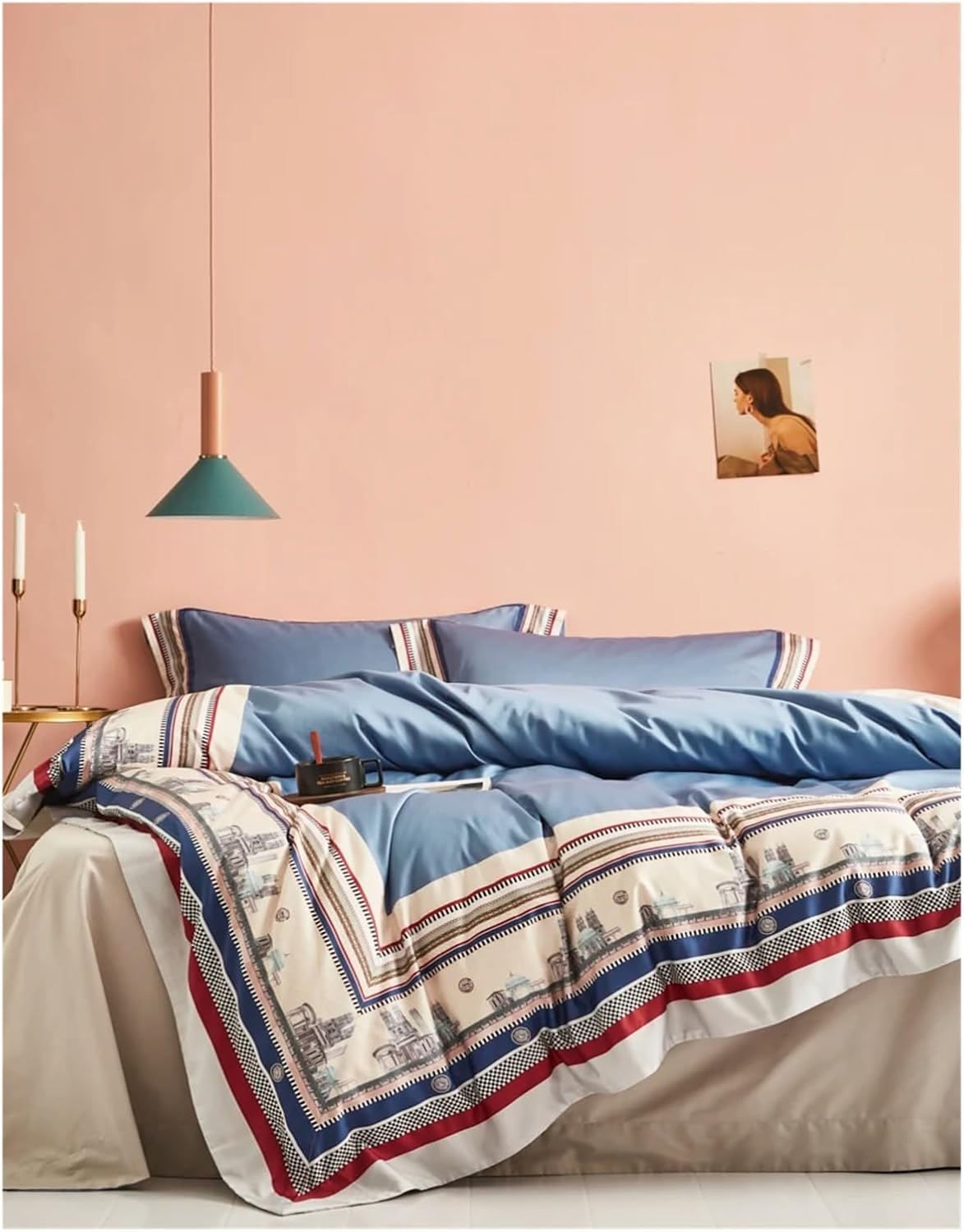 4Pieces Queen King Size Bedding Set 1000TC Egyptian Cotton Soft Bedsheet Set Duvet Cover Pillowcase,Bed