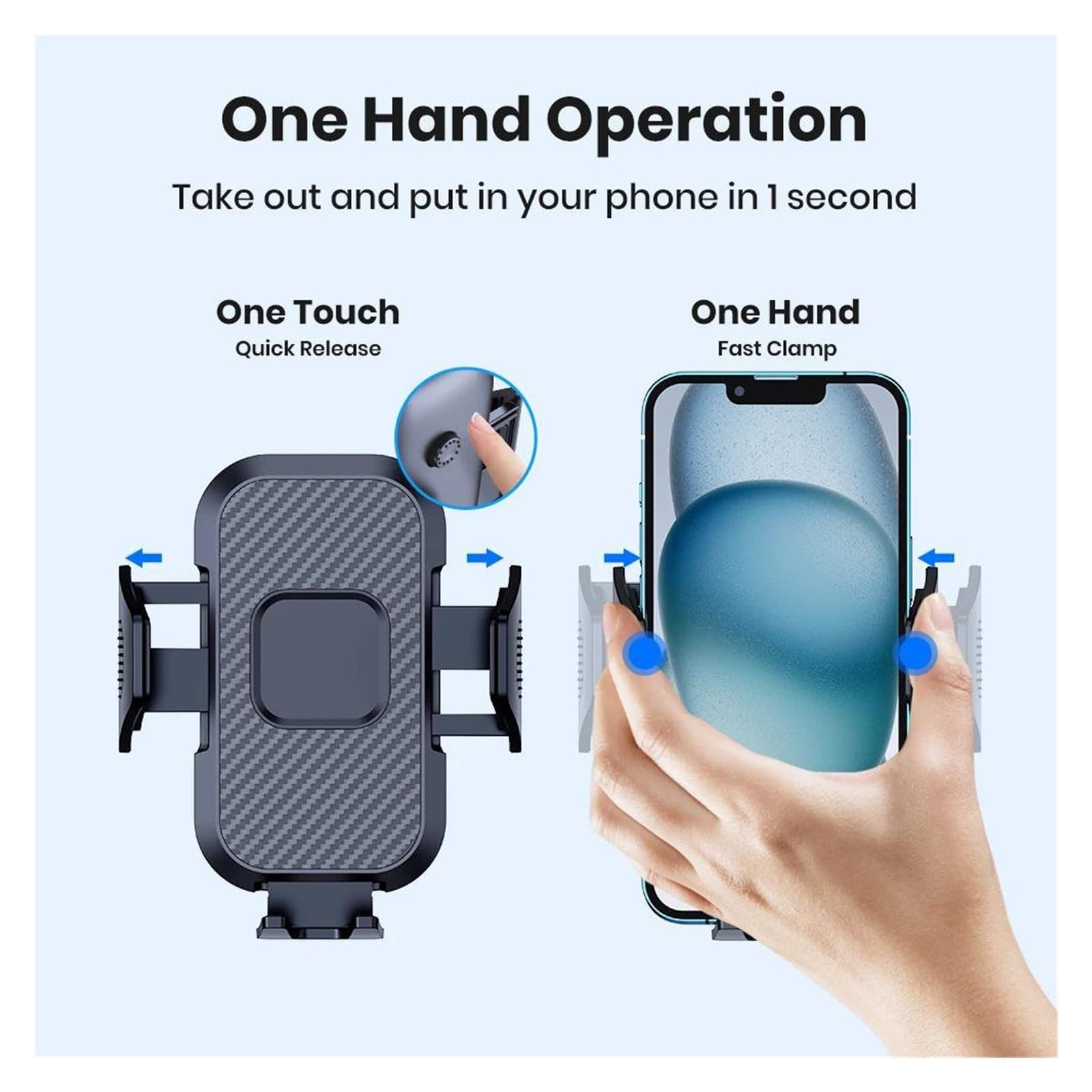 Porta Cellulare Auto Supporto per telefono da auto, supporto universale con blocco automatico, con gancio per bocchetta dell'aria dell'auto