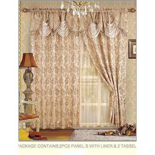 Living Room Curtains Sets With Valance Amazon Com